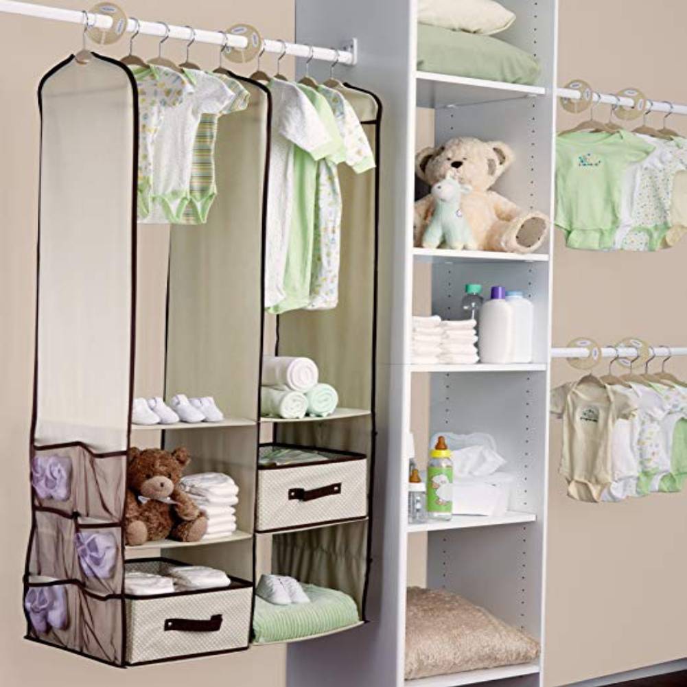 Details About Khak 24pc Children Kids Baby Nursery Hanging Closet Wardrobe Clothes Organizer