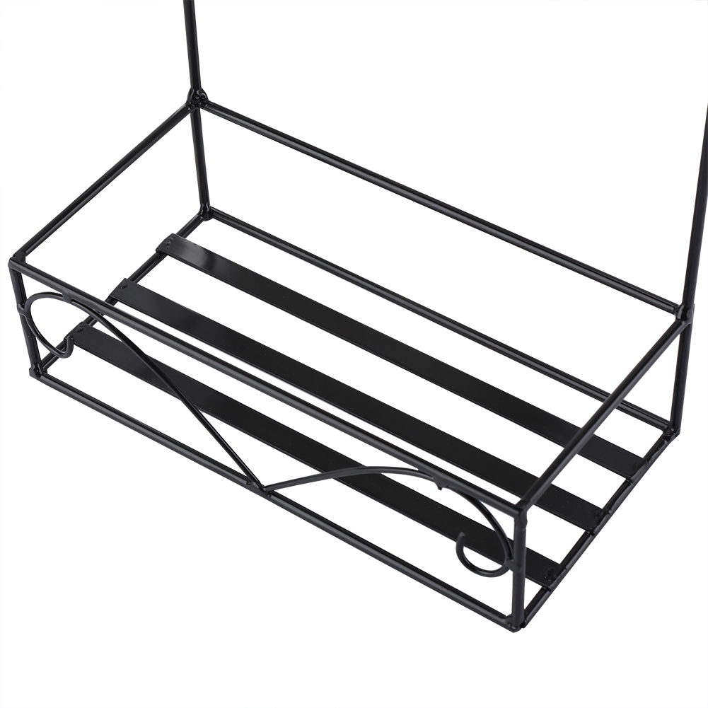 Wall Mounted Shelf Wire Rack Storage Unit With Hook Basket Key Hanging