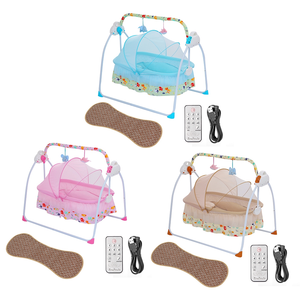 Details About High Quality Electric Baby Swing Cradle Remote Controller Sleeping Rocking Crib