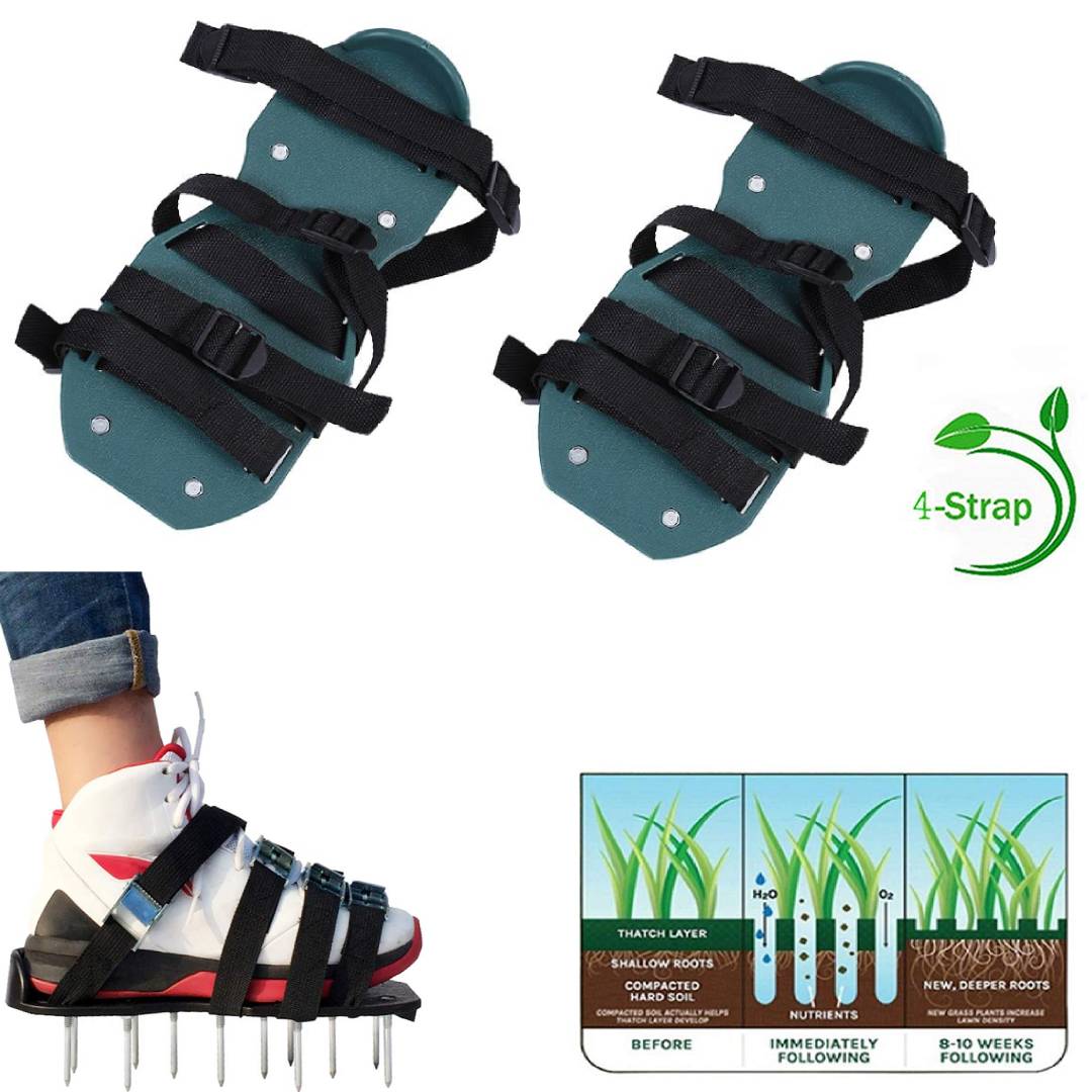 1 Paar Rasenbelüfter Rasenlüfter Sandalen Vertikutierer Nagelschuhe Belüfter TOP