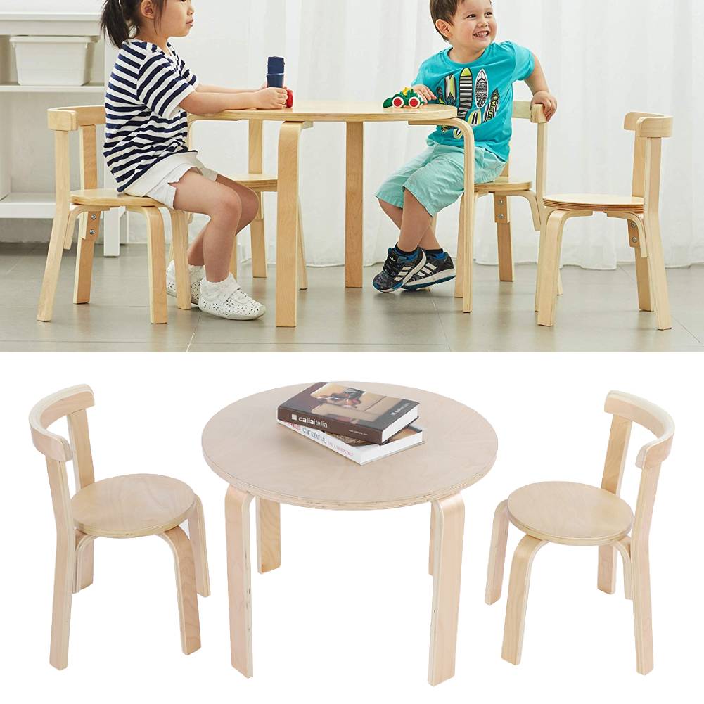 Children S Small Table And 2 Chairs Wooden Pine Kids Furniture Set
