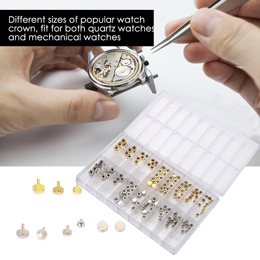 Watch Crowns Parts Mixed Gold Silver Spares Repairs Watchmaker Parts