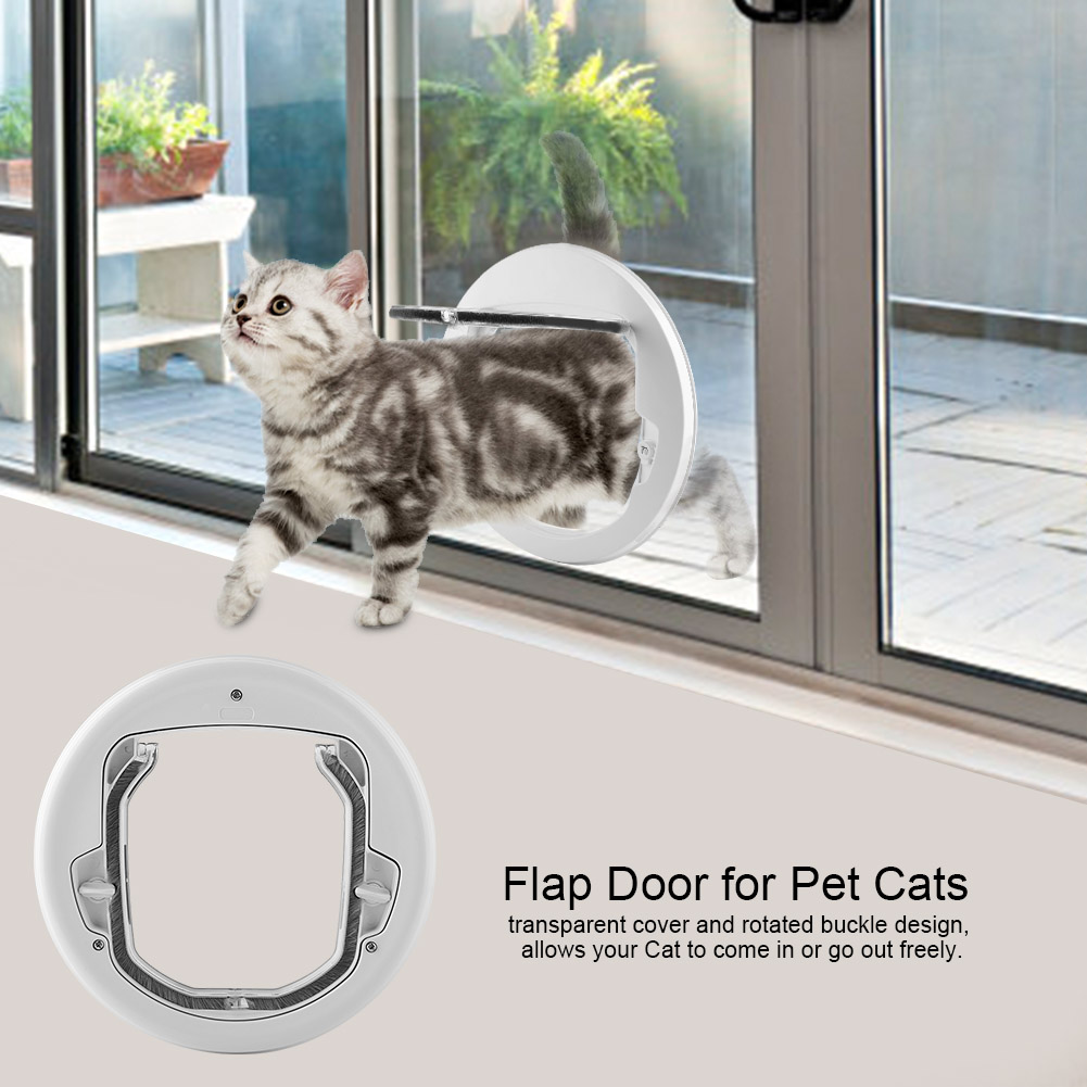 Round Pet Door for Cats /& Small Dogs Cat Door Flap Door for Screen// Glass Window