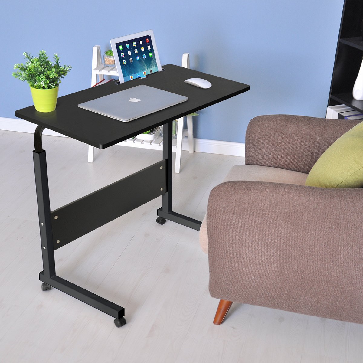 Details About 34 Height Adjule Laptop Table Stand Computer Desk Sofa Side Rolling Us