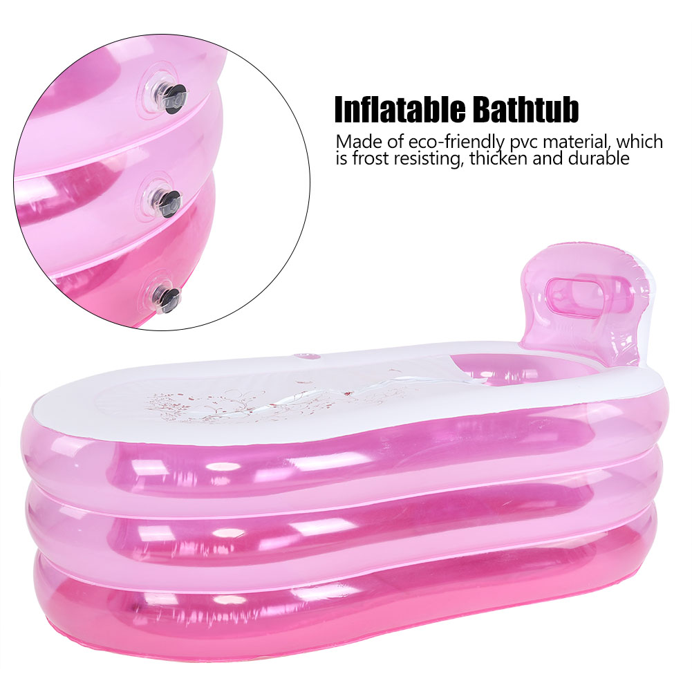 Large Inflatable Adult Kids Bathtub PVC Folding Portable Blow Up Bath Tub Spa US eBay
