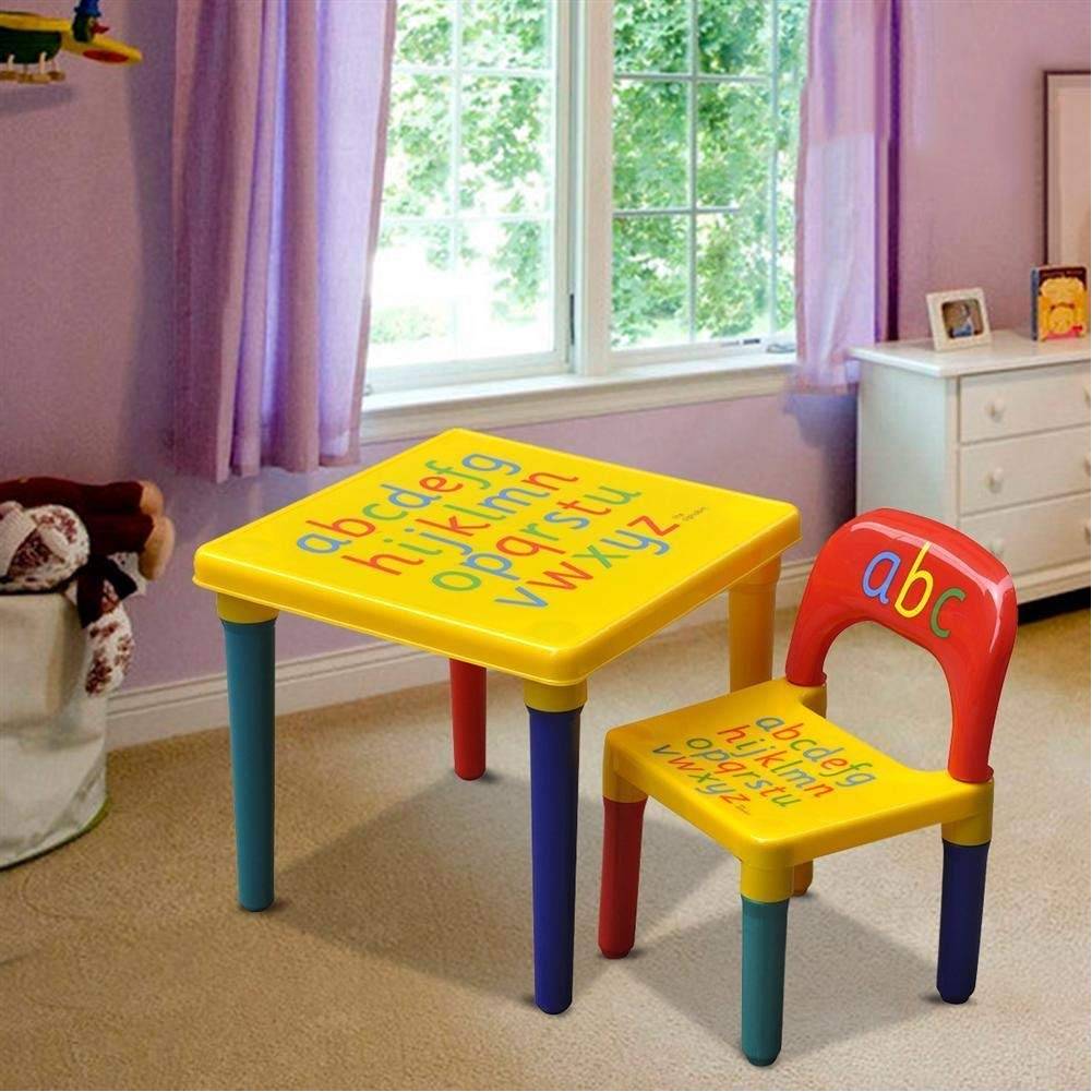 Strong Children Kids Plastic Table and Chairs Nursery Set Outdoor indoor Tea Set