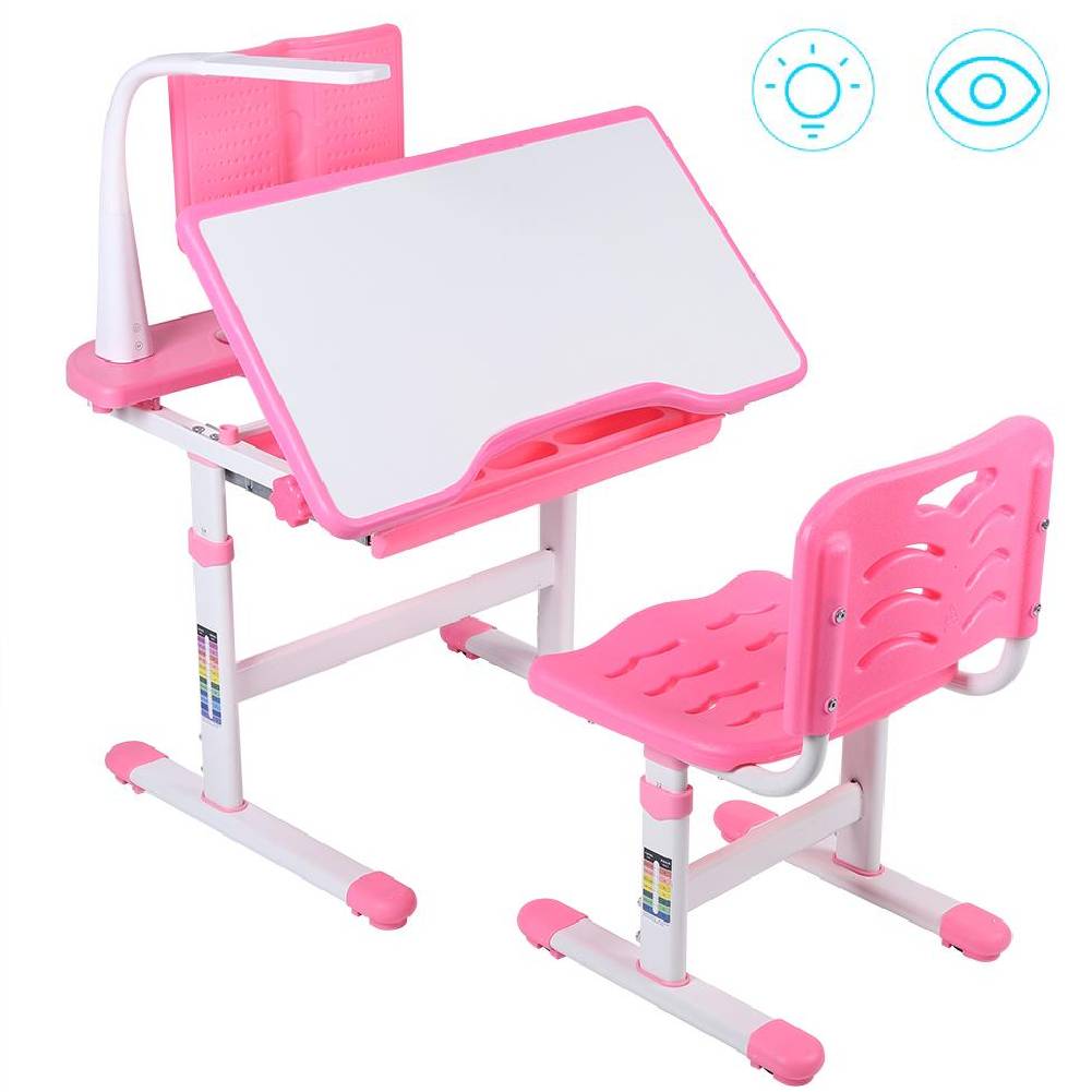 Kids Adjustable Table Desk And Chair Set For Study Home Work