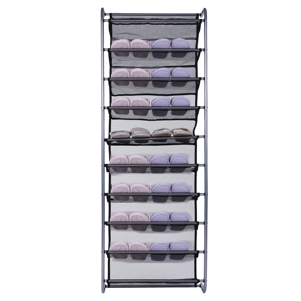 10 Tier Over The Door Shoe Organizer Clear Metal Mesh Shoes Storage