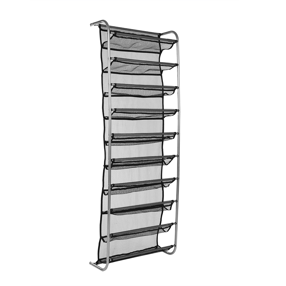 10 Tier Over The Door Shoe Organizer Clear Metal Mesh Shoes Storage
