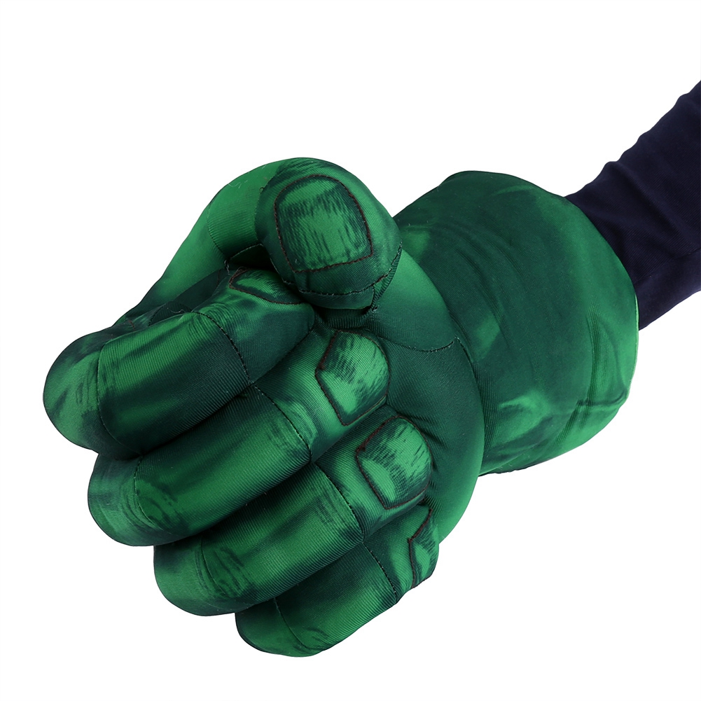 Costume Green Hulk Mask Hulk Smash Hands Fists Big Soft Plush Gloves 1 ...