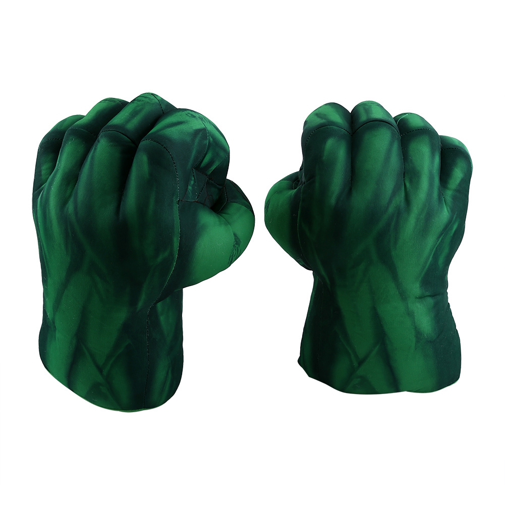 Costume Green Hulk Mask Hulk Smash Hands Fists Big Soft Plush Gloves 1 ...