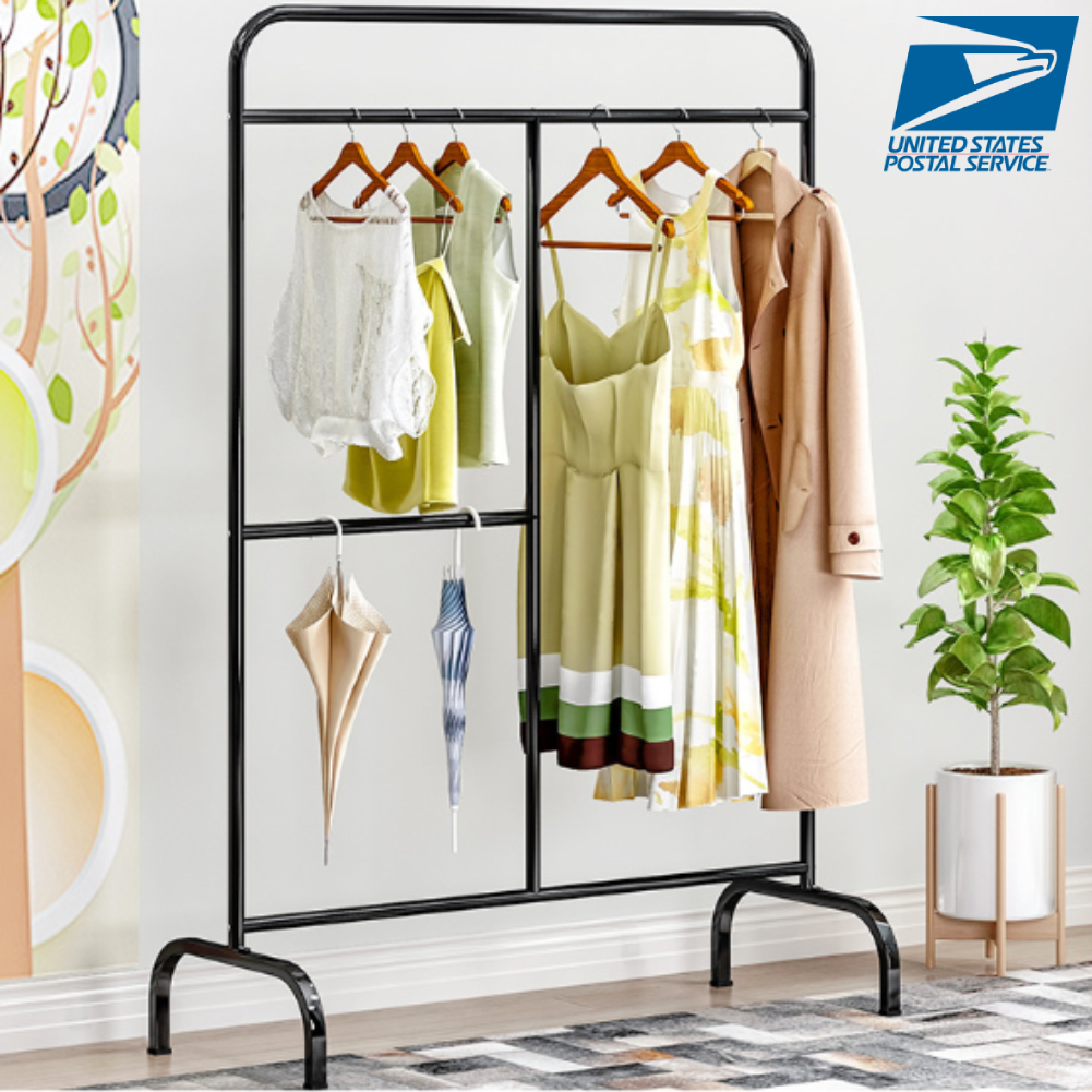 Heavy Duty Garment Rack Iron Clothes Coat Storage Stand Closet