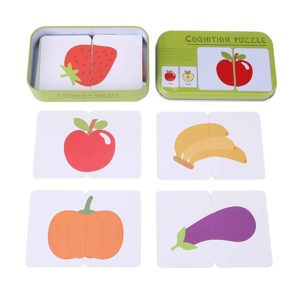 Baby Learn English Pair Puzzle Fruit Cognitive Card Infant