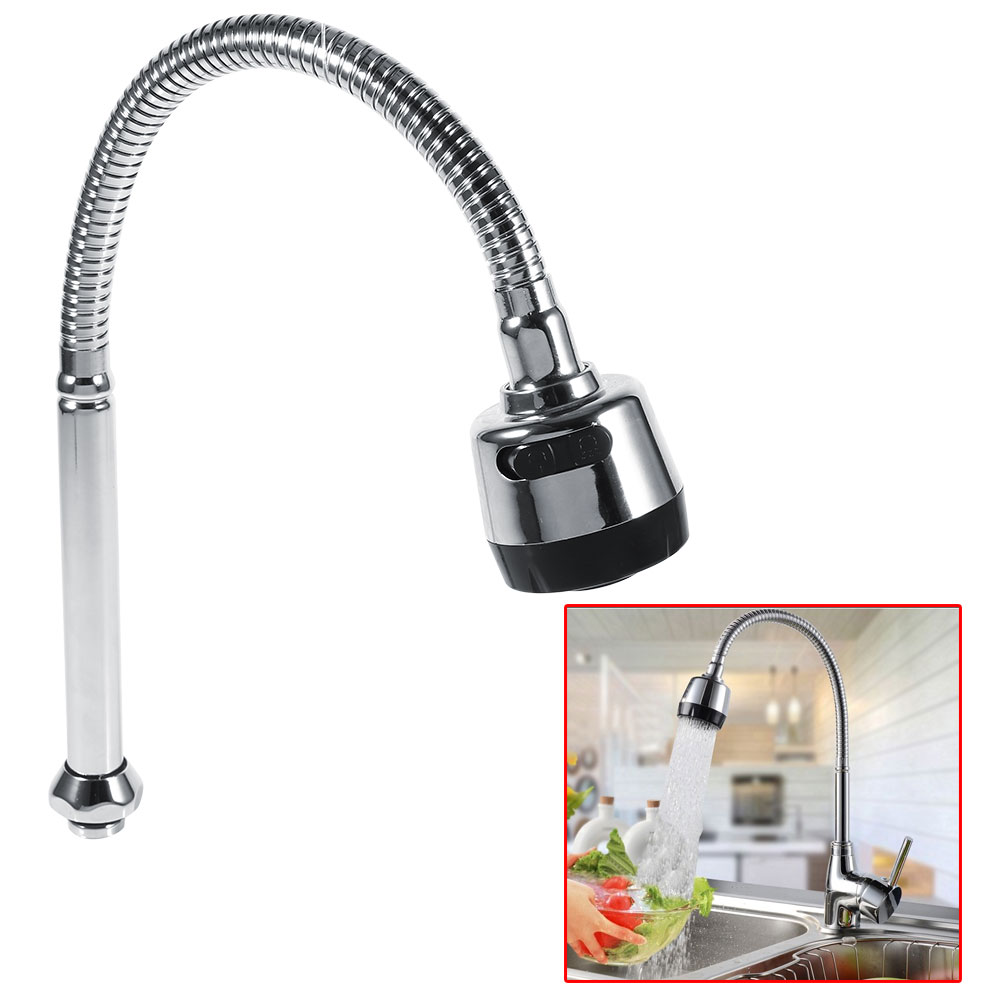 Stainless Swivel Spout Kitchen Sink Faucet Pipe Fitting Single