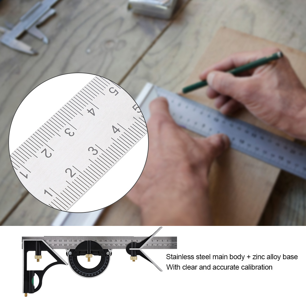 MultiFunction Tri Square Set Angle Finder & Protractor Level AU eBay