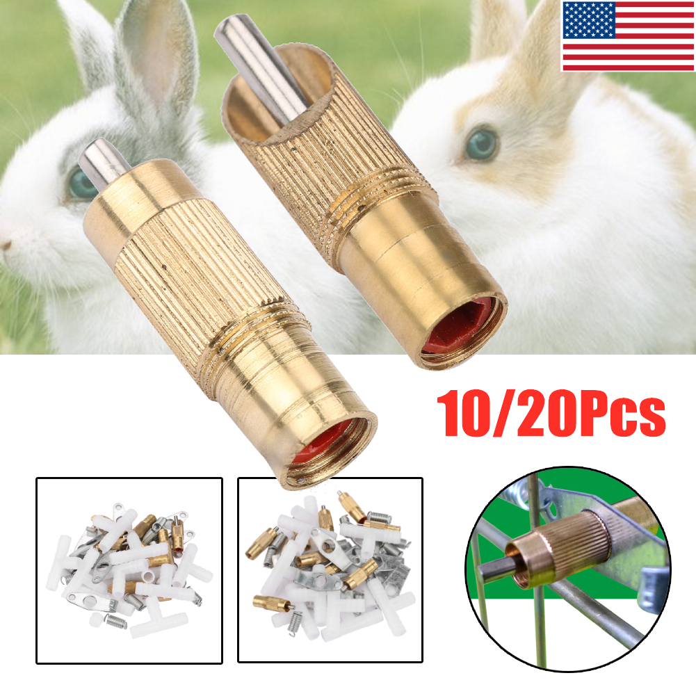 10 20pcs Automatic Nipple Water Rabbit Feeder Drinking Trough