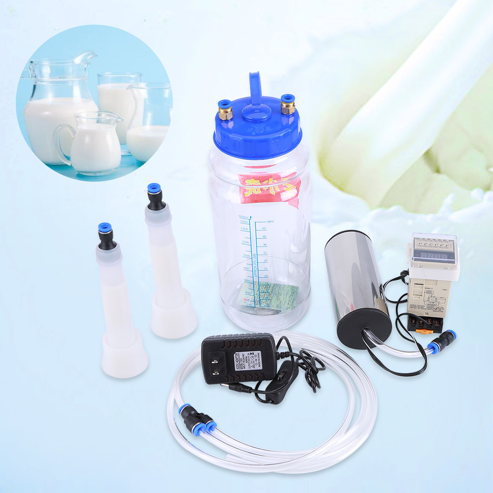 Efficient Electric Vacuum Pump Milking Machine 2L Bottles Farm Cow