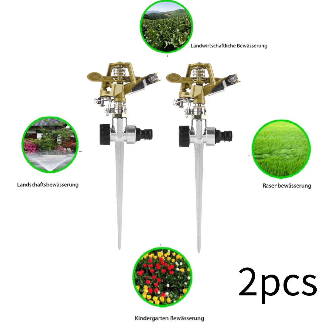 Regner 2x Metall Impulsregner Kreisregner Rasensprenger Sprenger Sprinkler Bewasserung Garten Terrasse Dslr Zone Com