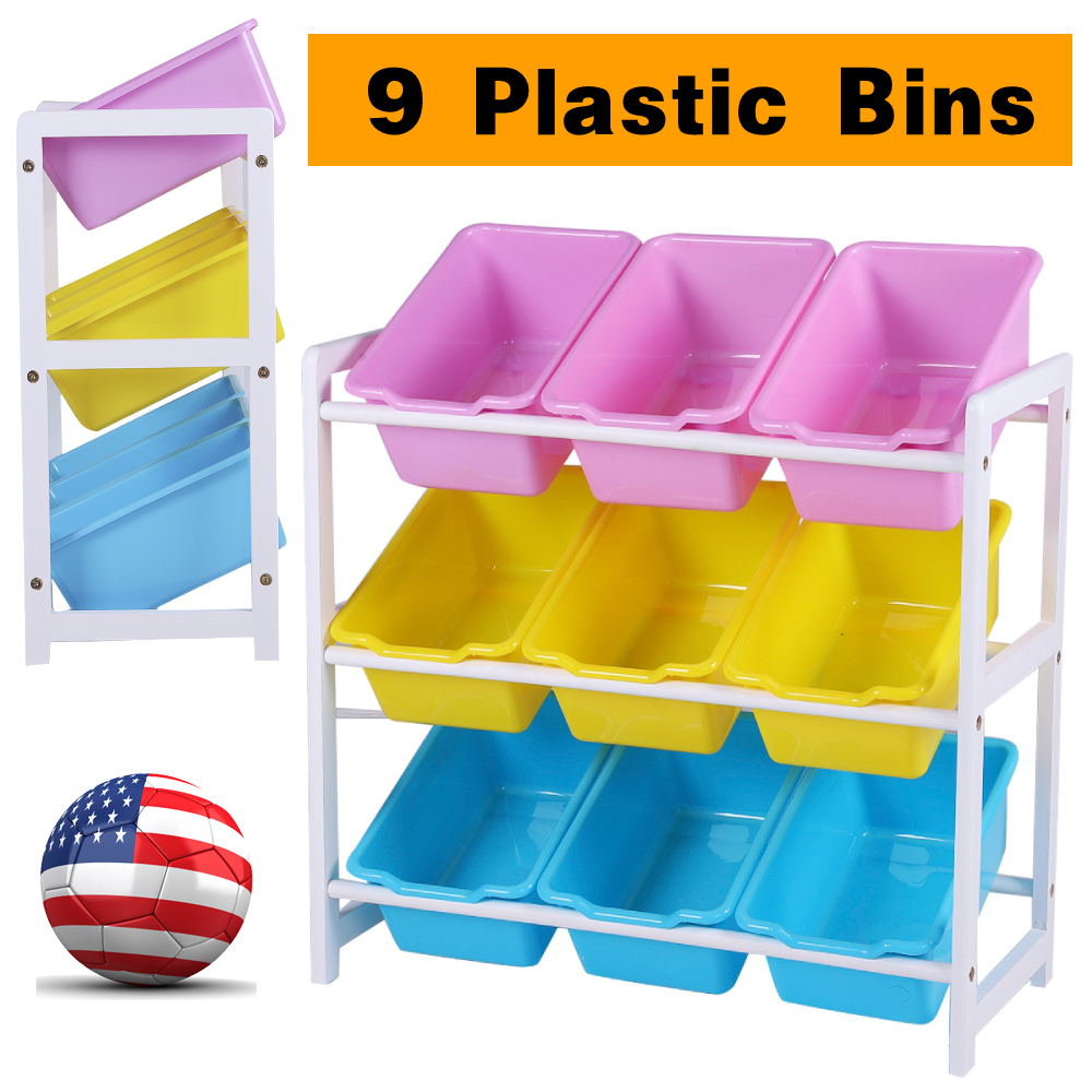 Solid Wood Toy Rack Kids/' Toy Storage Organizer Children Finishing Storage Rack