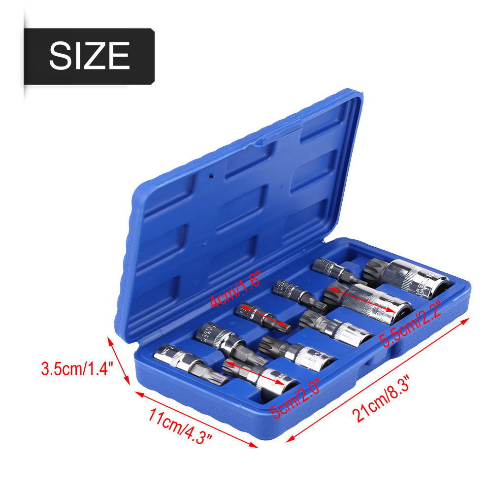Professional Multi Spline Bit Socket Set 12 Point M4 to M18 Tamperproof