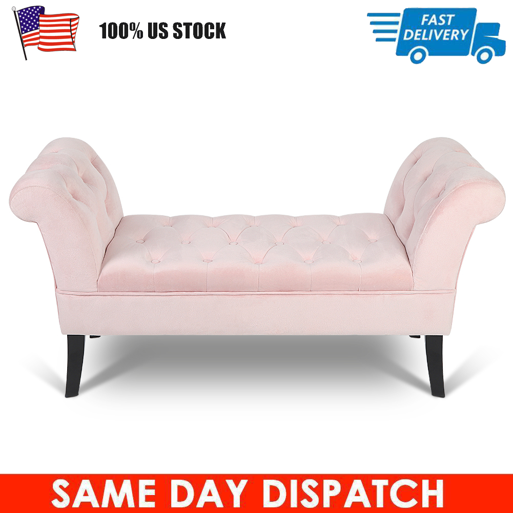 47 Modern Rolled Arm Bench Bed End Ottoman Sofa Seat Footrest