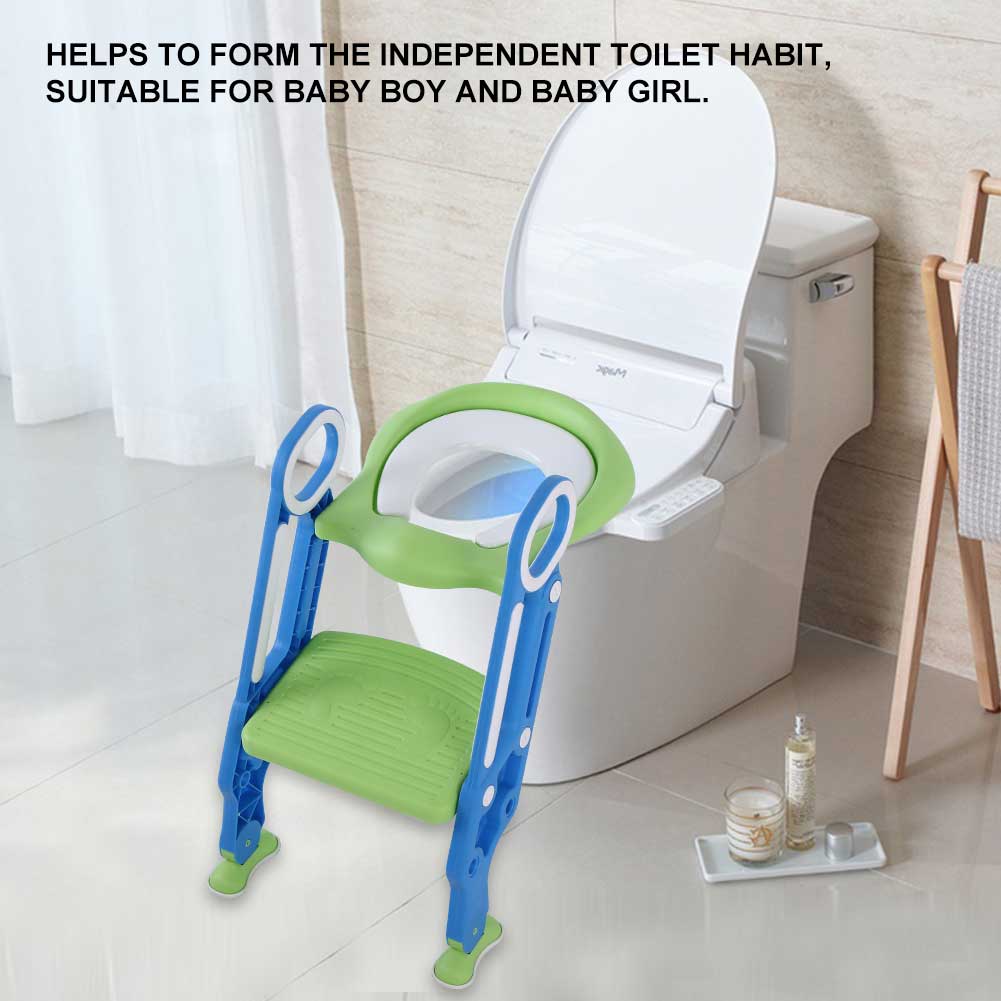 Toilettentrainer Kinder WC Toilettensitz Lerntoepfchen Treppe Verstellbar Leiter
