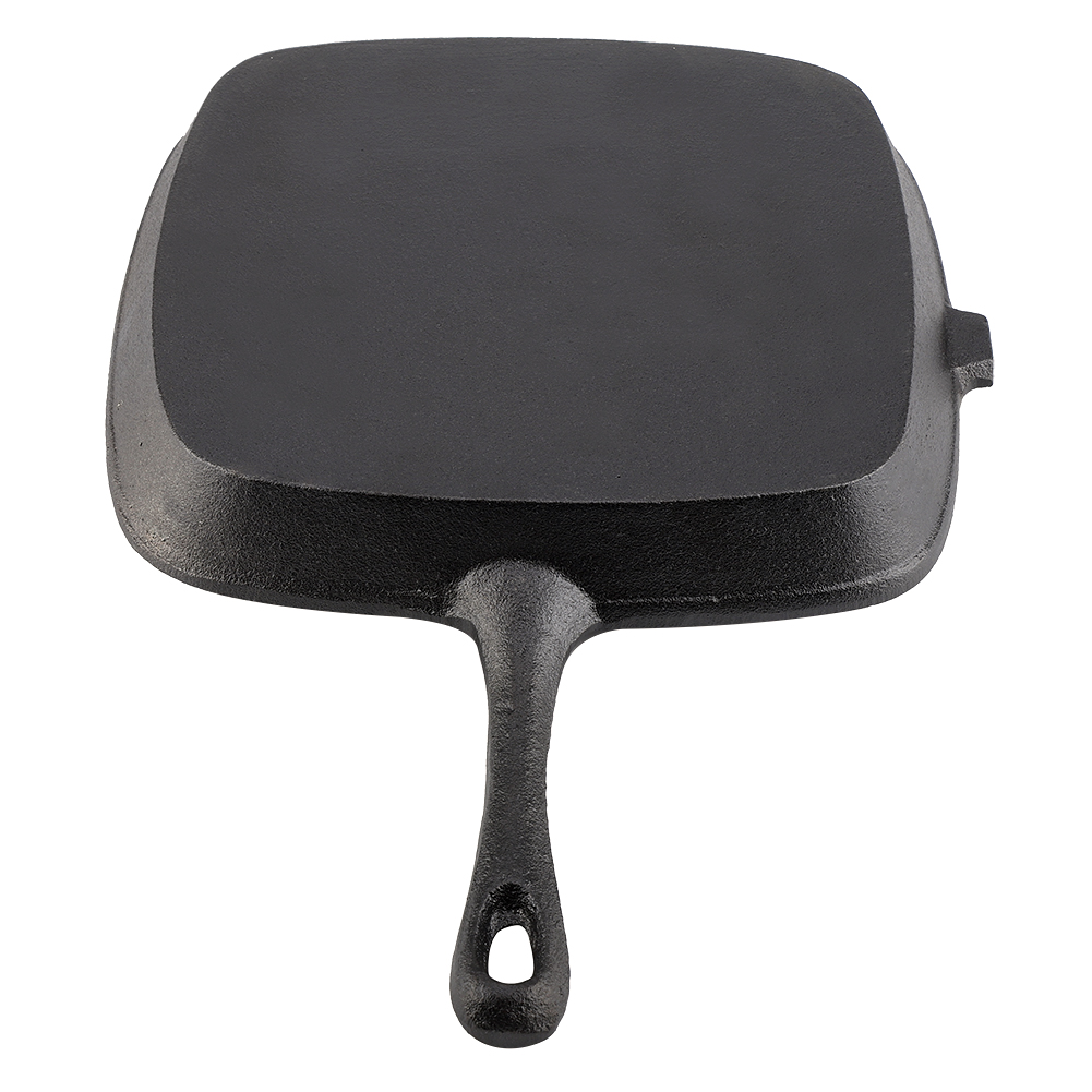 10 Black Pre Seasoned Cast Iron Square Griddle Pan Steak Sizzling Cooking Home Ebay 