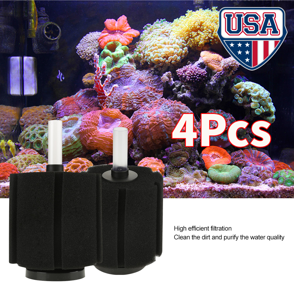 4Pcs Aquarium Fish Tank Replacement Sponges For Bio Sponge Filter Betta