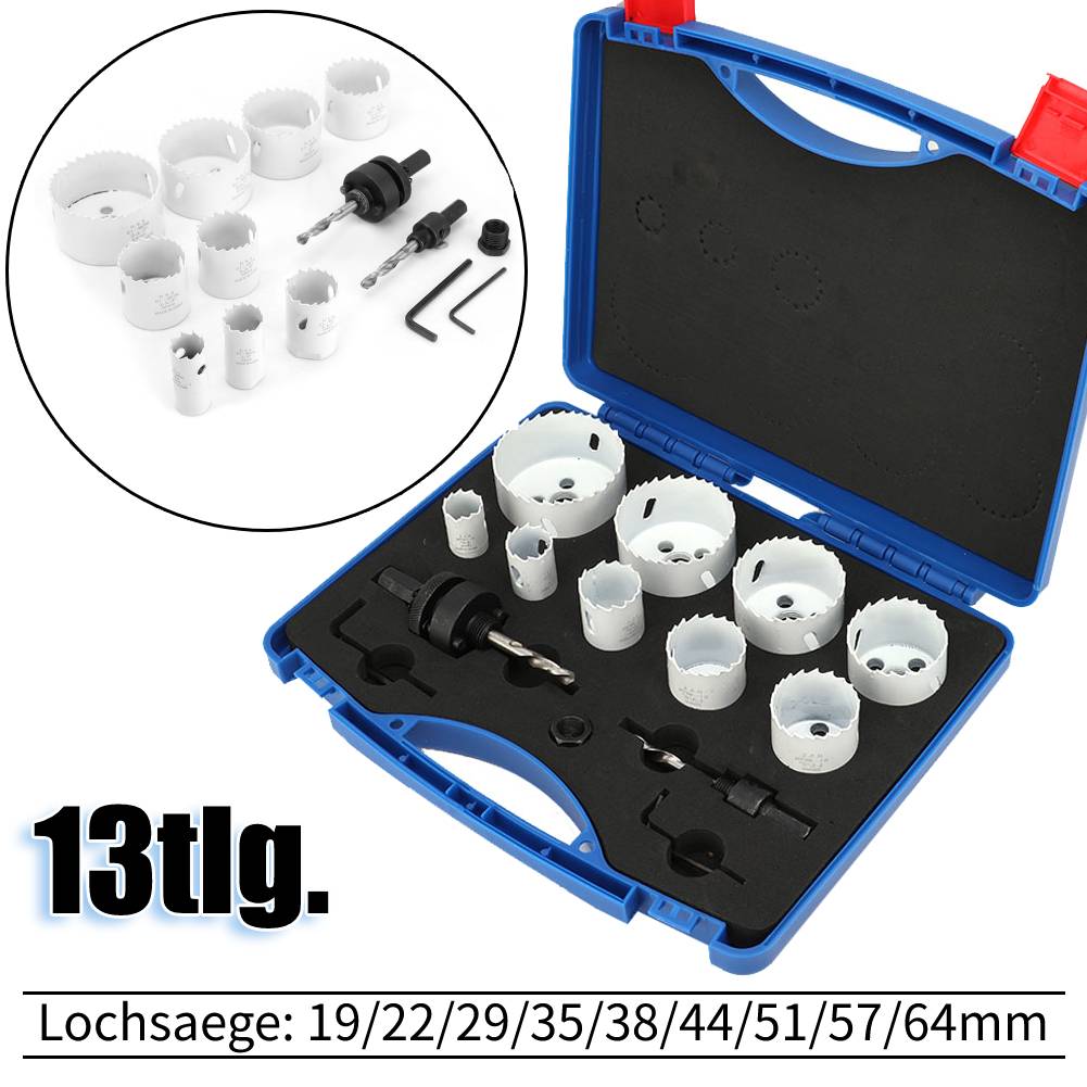 Set 9 X Lochsäge Bohrkrone Dosenbohrer Kreisschneider 51-89 Mm Für Gipskarton