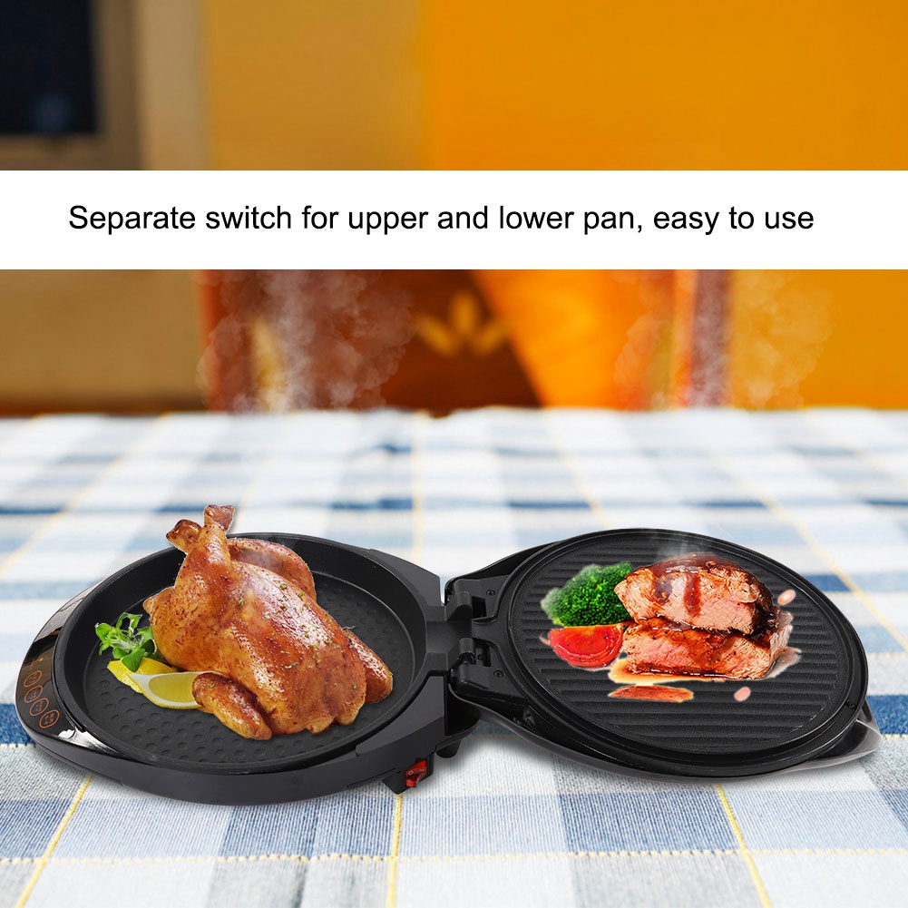 Portable Electric Skillet Multi Cooker Frying Pan Fry Non Stick BBQ