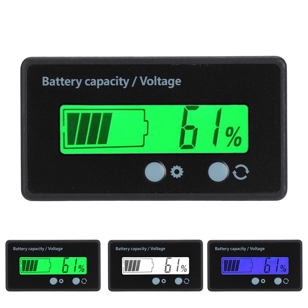 LCD Car Digital Capacity Indicator Voltmeter Battery Tester Lead-acid Monitor