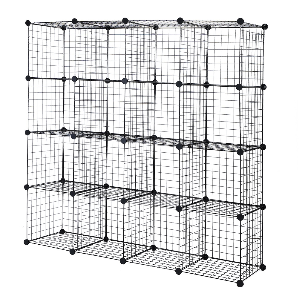 16 Cube Home Storage Shelf DIY Metal Net Wire Grid Bookcase Display 739904571230 eBay