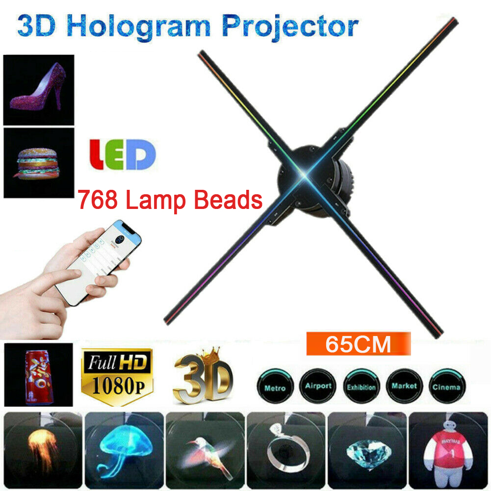 Projecteur Holographique,70CM Hologramme 3D Fan Projecteur Holographique  avec Application WiFi et 700 vidéothèques - pour expositions, centres  commerciaux,hélice holographique : : Cuisine et Maison