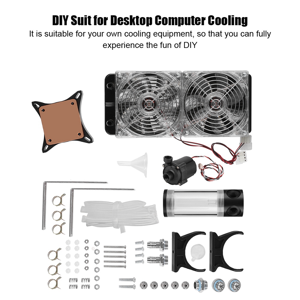 240mm Cylinder Water Tank+800L//H Pump Computer CPU Water Cooling Radiator Set BS
