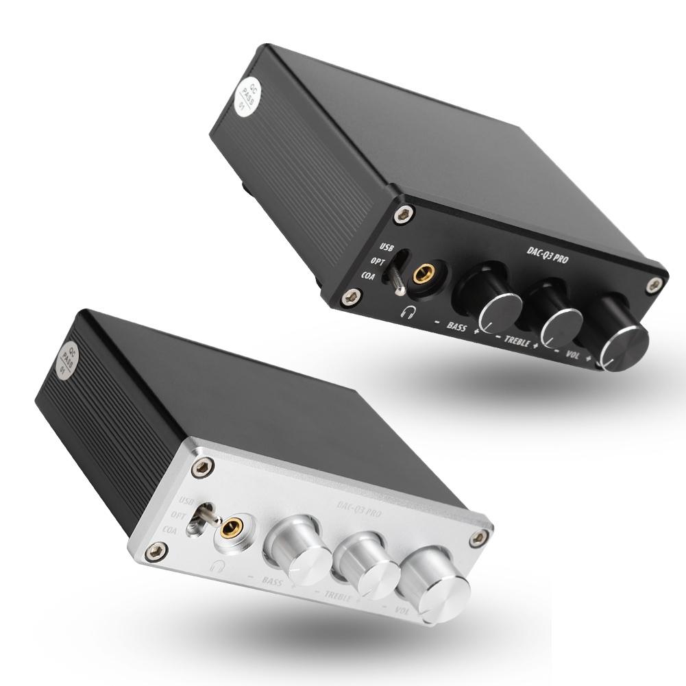 Audio Decoder Silver PRO DAC Decoding Audio Decoder with Headphone Amplifier for 3.5MM Headphones Audio Gear Digital Sound Decoder Converter