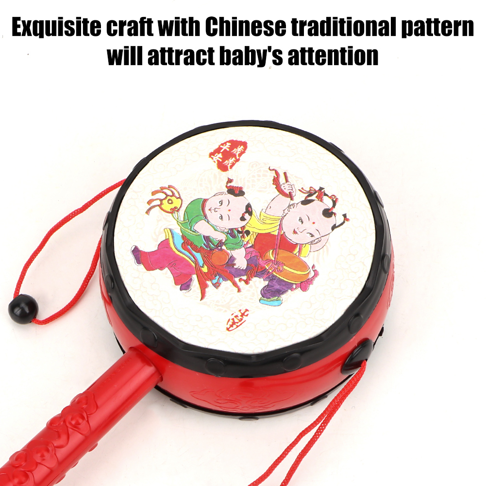 Plastic Hand Drum Musical Tambourine Beat Instrument Baby Educational Toy FY