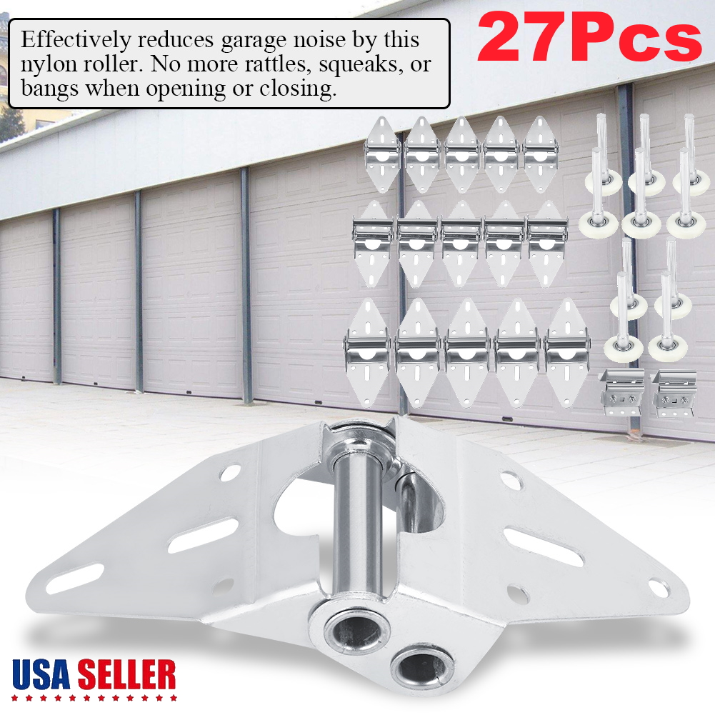 27PCS Garage Door Gate Roller Wheel Hinge Kit Car Door Heavy Duty Parts