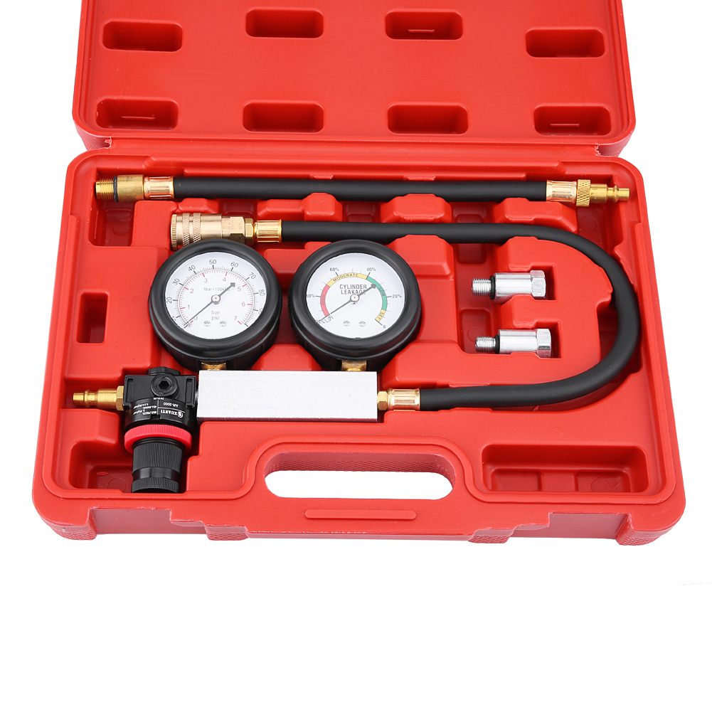 Cylinder Leak Down Tester Leakage Detector Set Double Gauge System