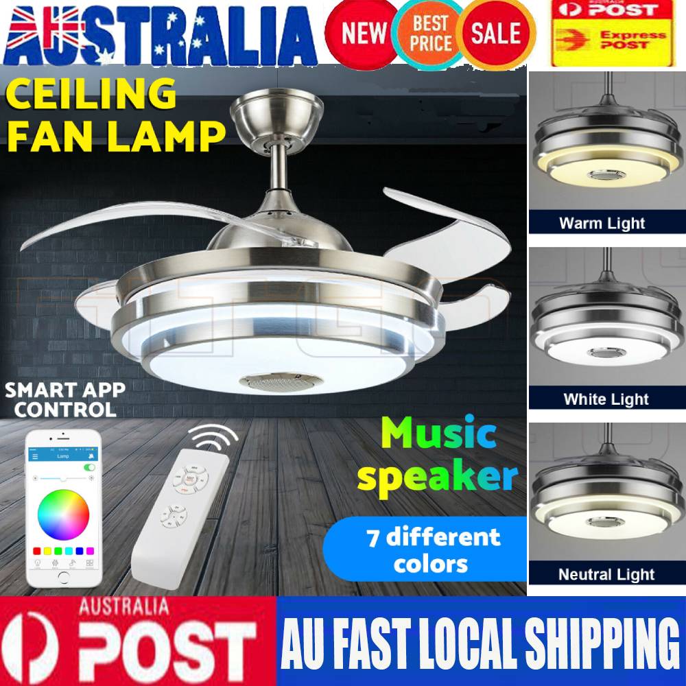 42 Modern Led Light Ceiling Fixtures Lamp Retractable Blade Fan