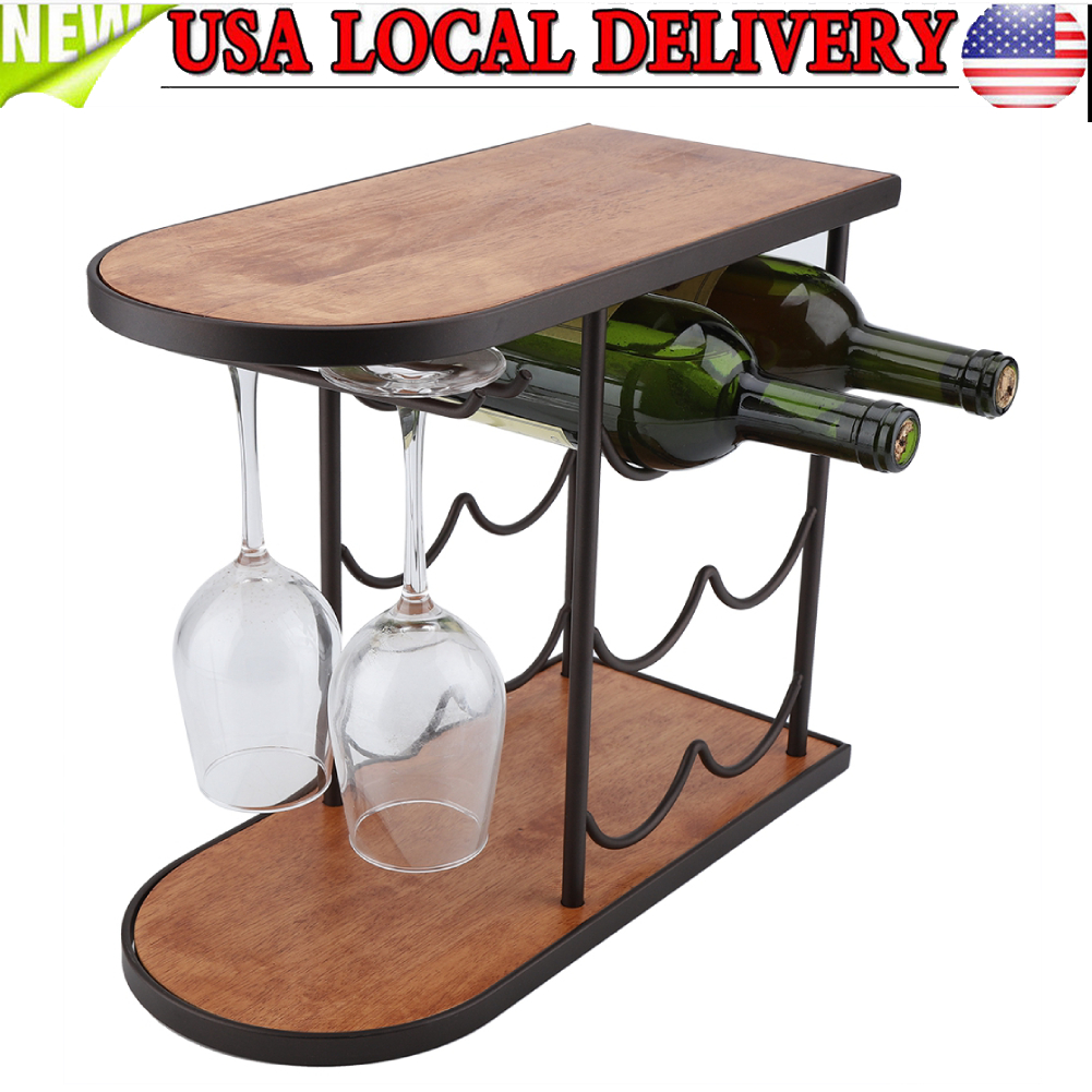 Wine Rack Free Standing Countertop 3 Tier Bottle Holder Storage 6