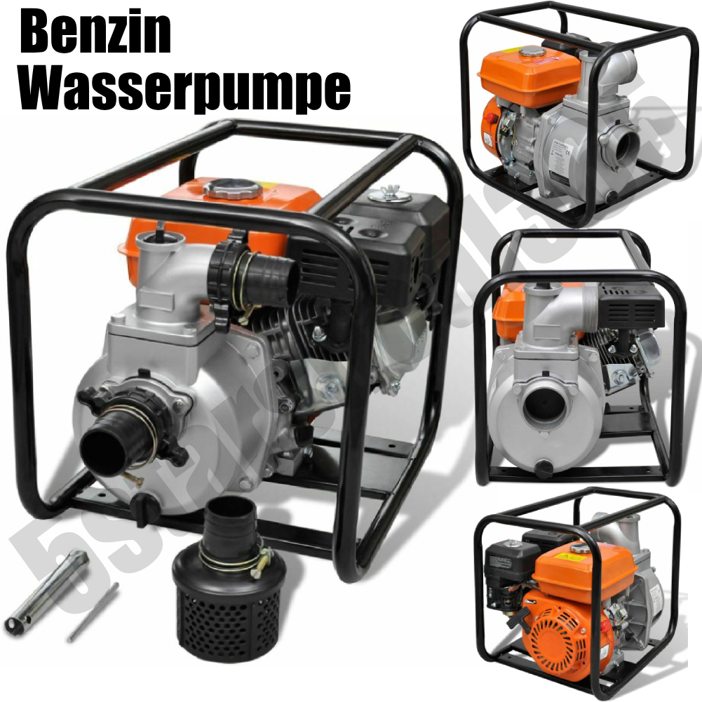 vidaXL Benzin Wasserpumpe Motorpumpe 6,5PS Teich Gartenpumpe Pumpe