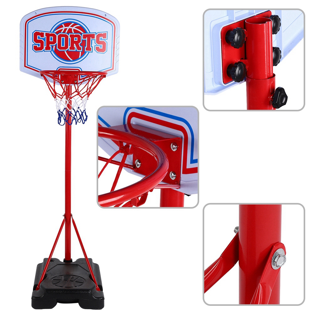 Leic Basketball Stand Basketball Sport Plastic Backboard 4-Section 63-150cm Height Adjustable with Inflator Toys for Children