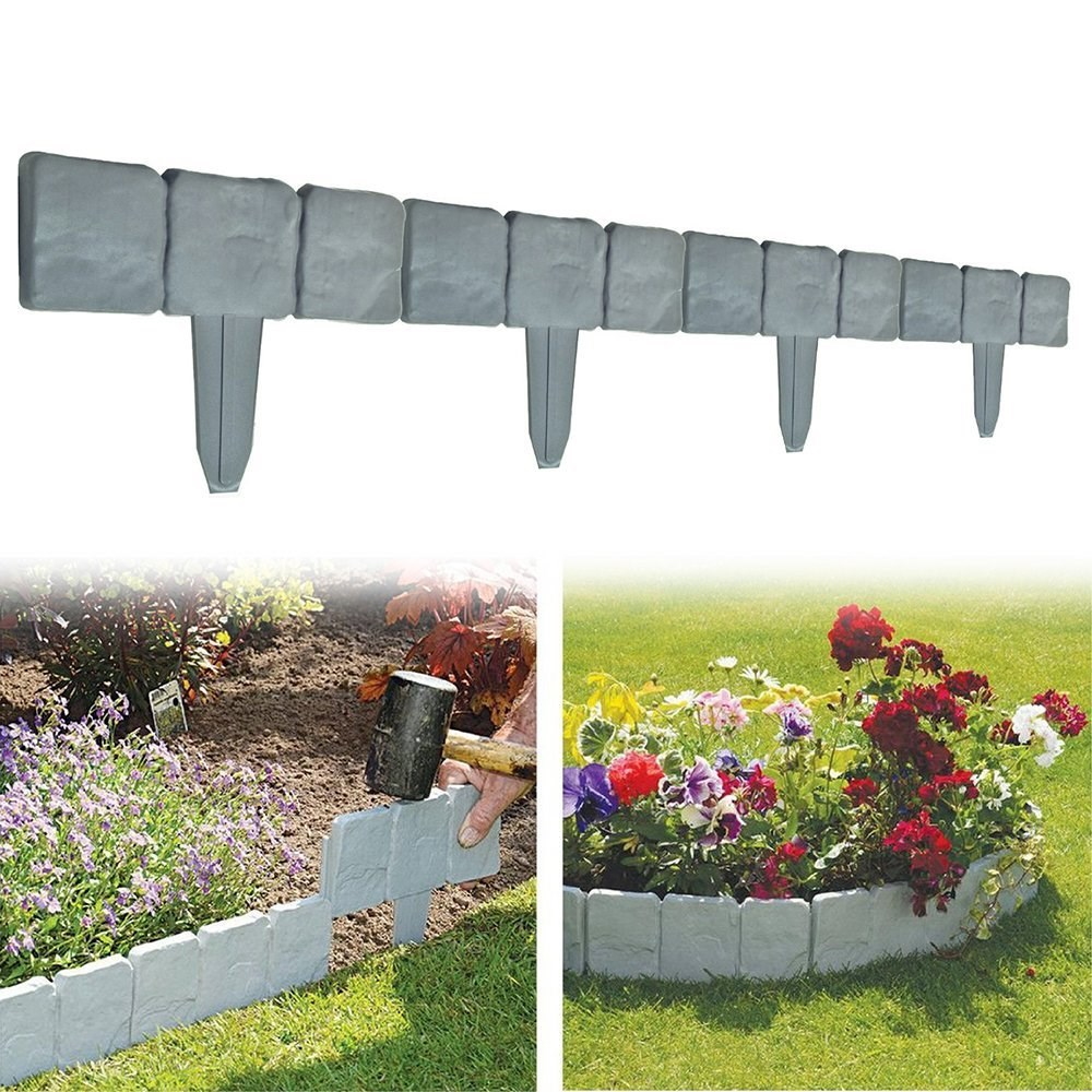 4 Pack Solar Power Garden LED Edging Fence Pathway Lawn Border
