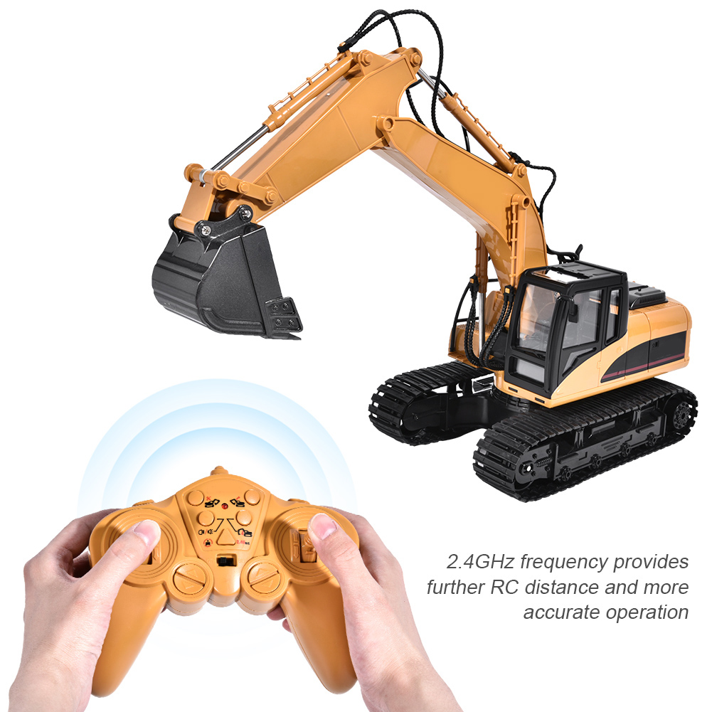 RC Excavator 114 2.4GHz 15 Channel Remote Control Digger Truck Toy