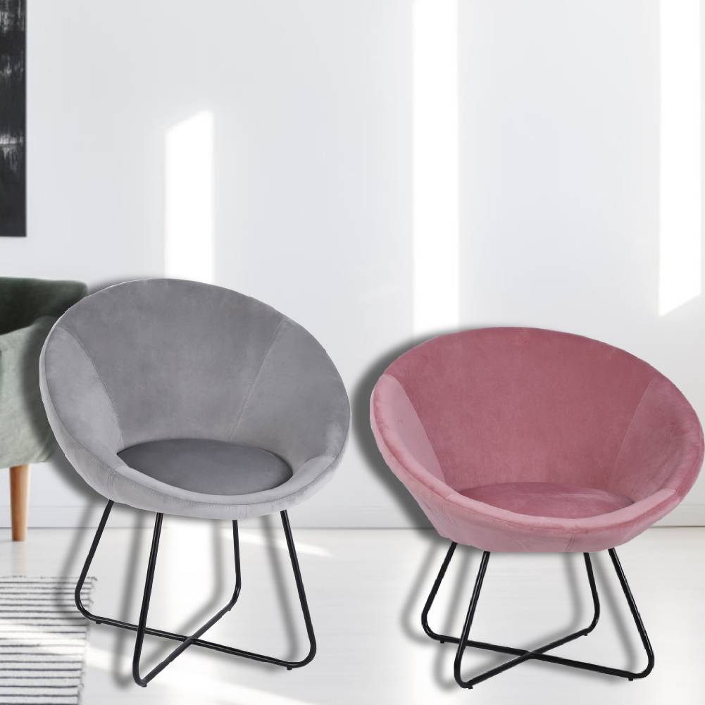 Upholstered Fabric Velvet Tub Armchair Single Sofa Wing Back Chair