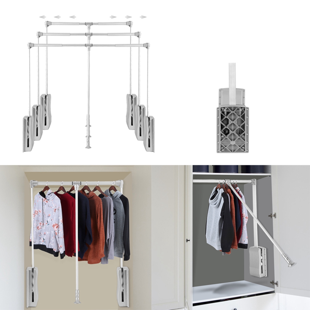 Adjustable Garment Rack Portable Clothes Hanger Heavy Duty Pull