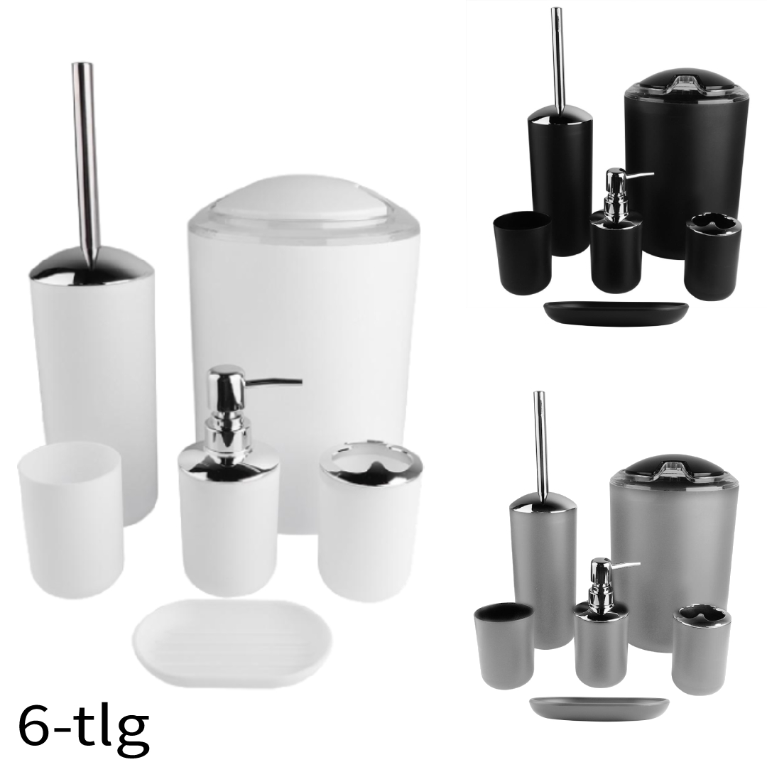 5tlg Wc Badset Schwarz Badezimmer Bad Set Garnitur Kloburste