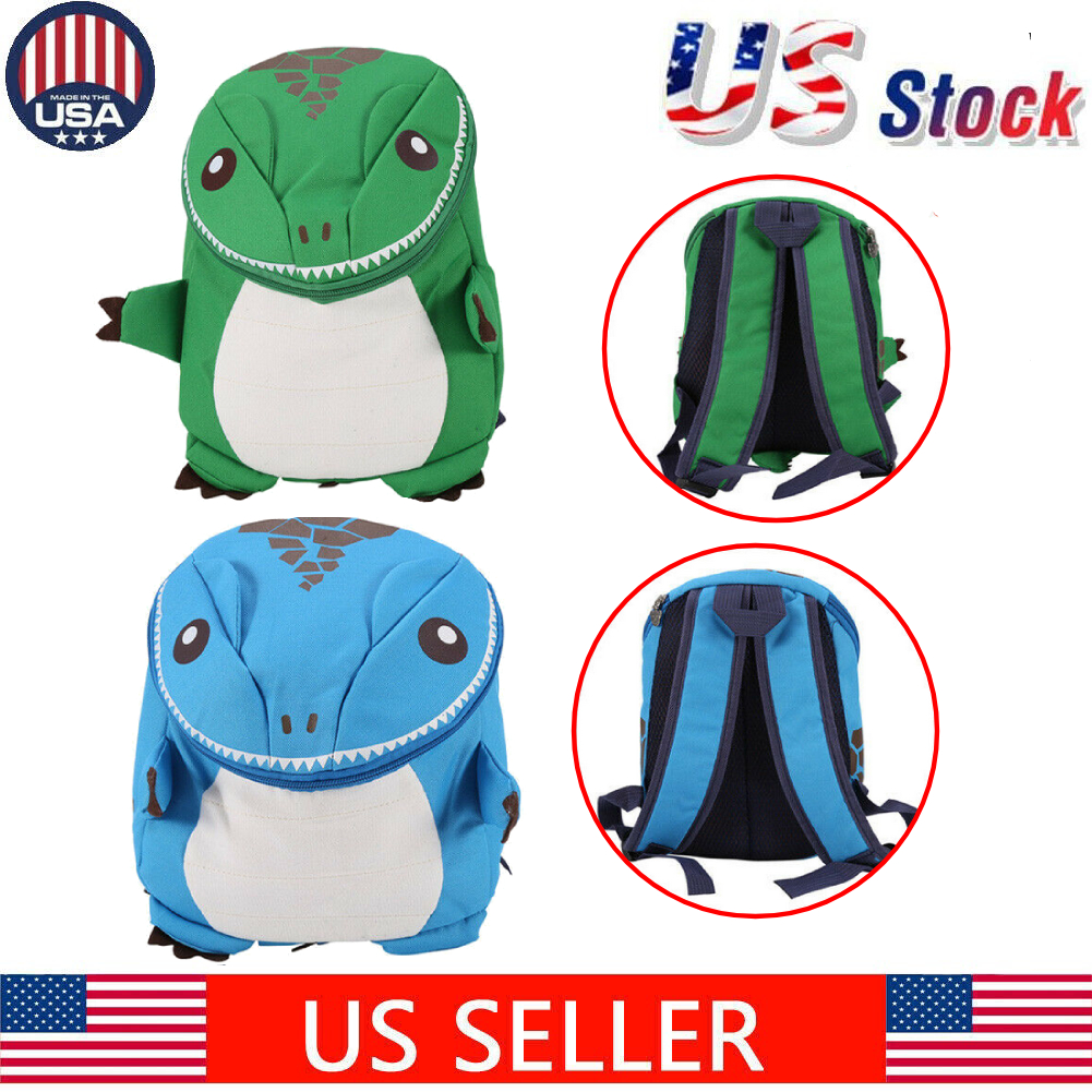 Kids 3D Cartoon Waterproof Schoolbag Dinosaur Backpack Boy Girl Toddler Rucksack