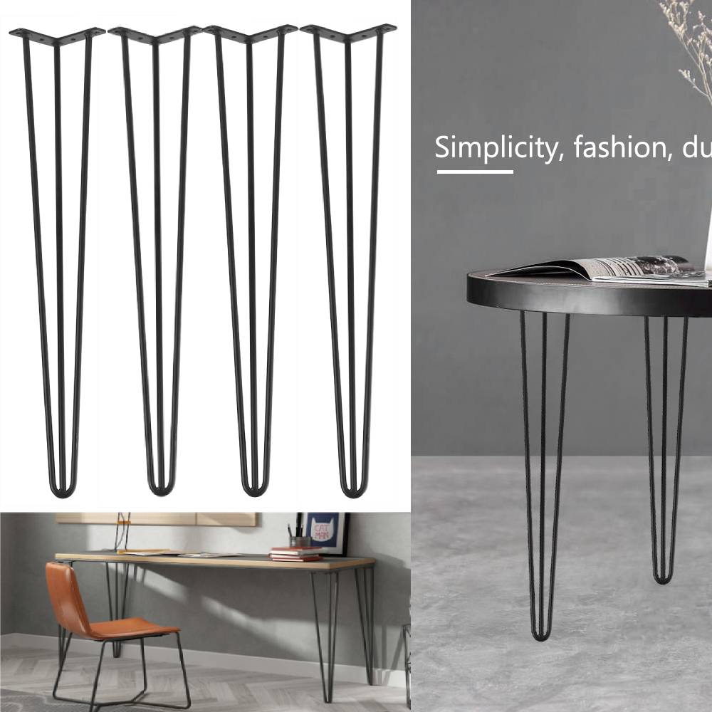 Details About 4x 3 Rod Industrial Hairpin Legs For Dining Coffee Table Stool Desk 30 Inch