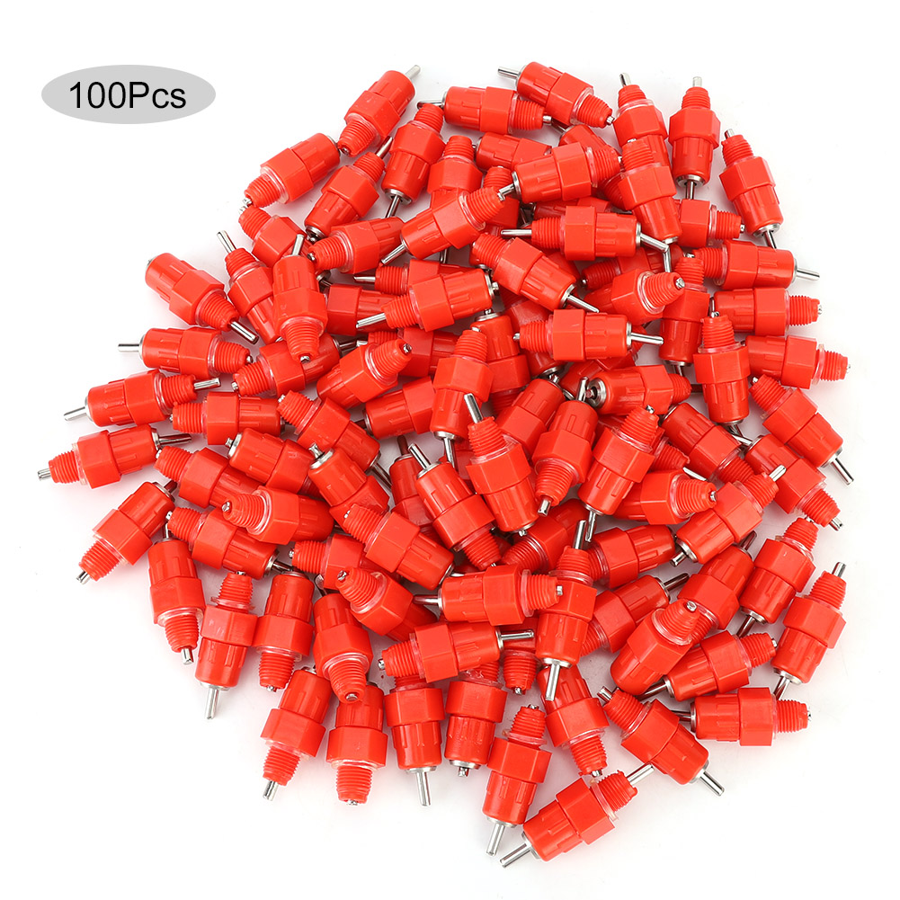 100pcs Automatic Chicken Water Nipple Drinker Feeders Poultry Hen